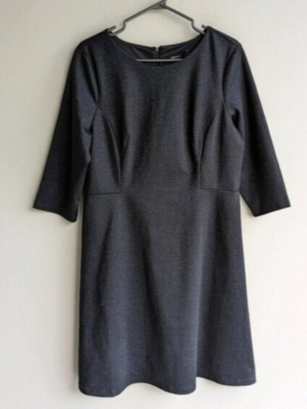 Reitmans navy gray 3/4 sleeve ponte dress